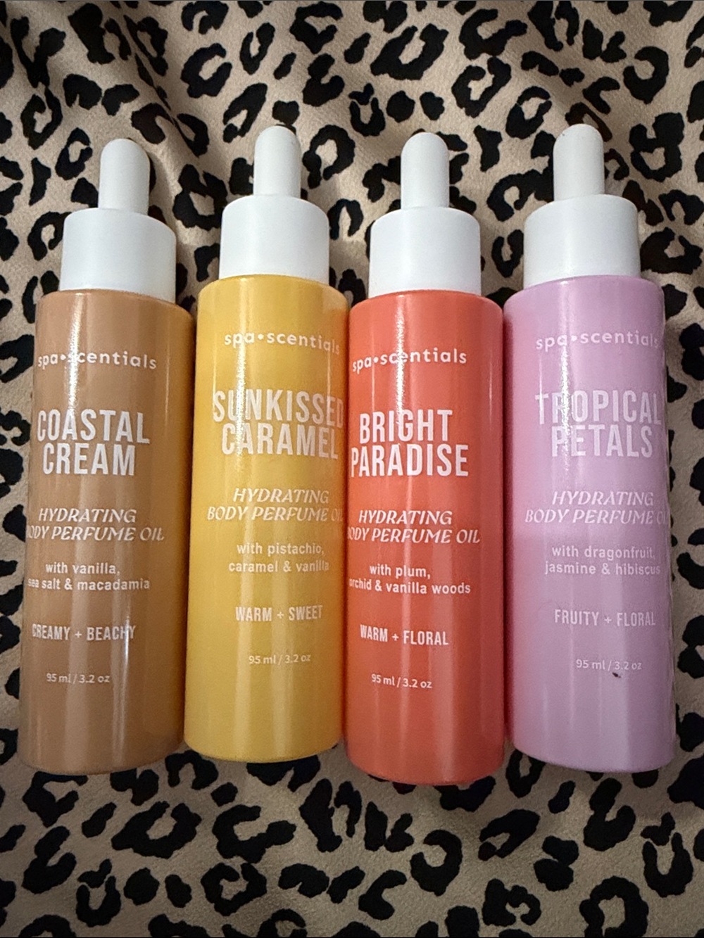 New Spa Scentials Perfumed Body Oils Set of 4